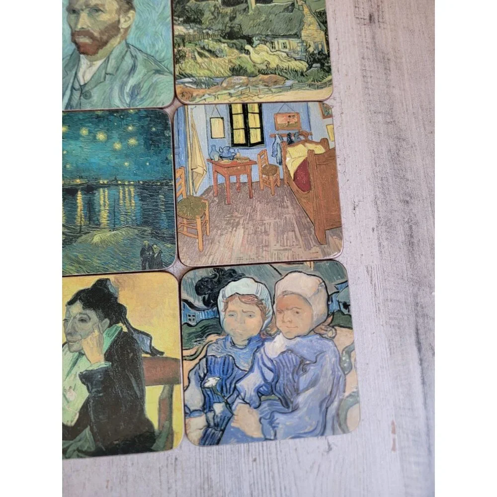 Van Gogh drink coaster art set sunflower unique home decor‎